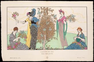 "L'Arbre de Mai - Robes simples pour l'été," plate 42 from Gazette du Bon Ton, Volume 1, No. 5