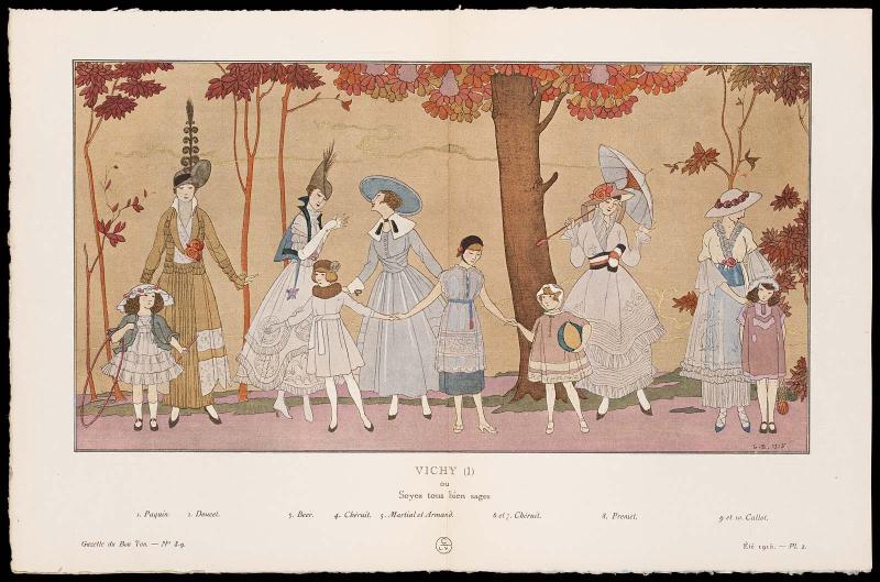 "Vichy (1) ou Soyez tous bien sages," plate 2 from Gazette du Bon Ton, Volume 2, No. 8–9