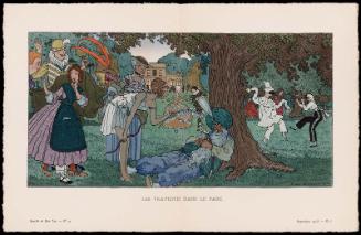 "Les Travestis Dans le Parc," plate I from Gazette du Bon Ton, Volume 2, No. 11