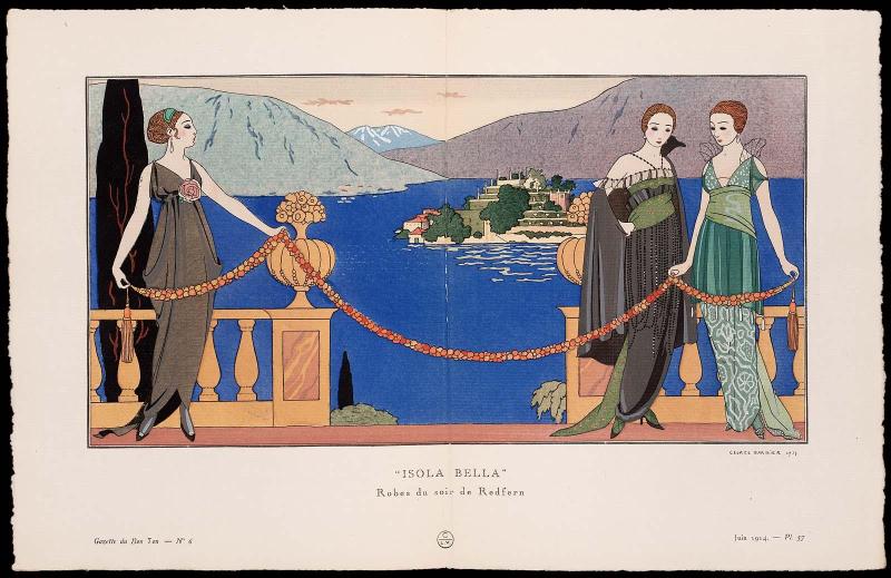"'Isola Bella' - Robes du soir de Redfern," plate 57 from Gazette du Bon Ton, Volume 1, No. 6