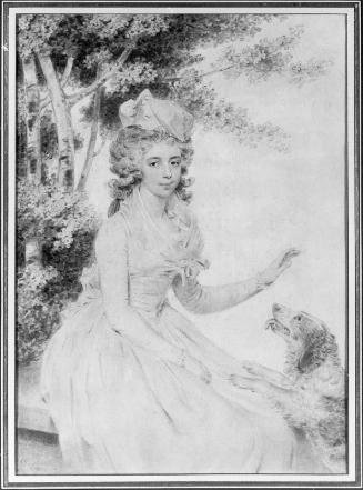 Portrait of a Young Lady Seated on a Bench Beneath a Tree