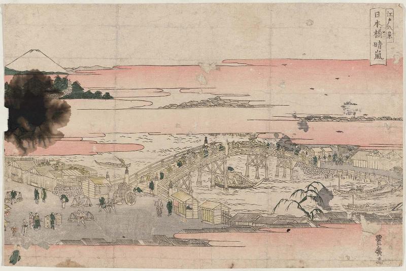 Clearing Weather at Nihonbashi Bridge (Nihonbashi seiran), from the series Eight Views of Edo (Edo hakkei)