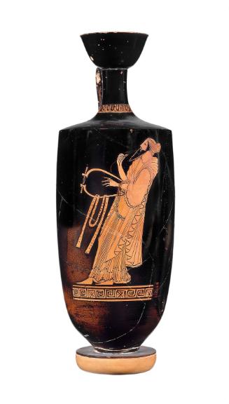 Oil flask (lekythos) with poet reciting with a lyre