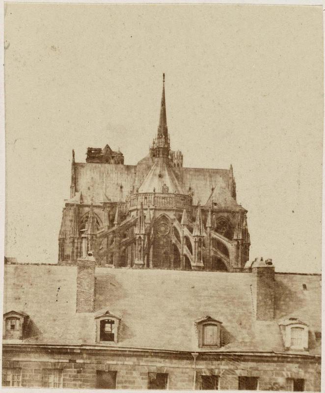 The Apse of Notre Dame, Reims, seen over roof tops