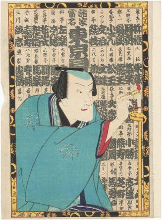 Actor Onoe Kikugorô V as a Rakugo (Comedy) Performer, from the series Thundering Names, the Pride of Tokyo (Shoka raimei Tôkyô jiman)