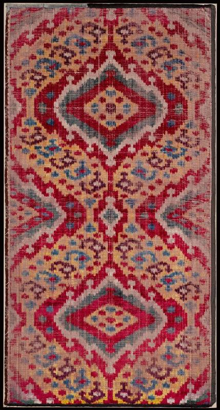 Ikat-dyed velvet panel