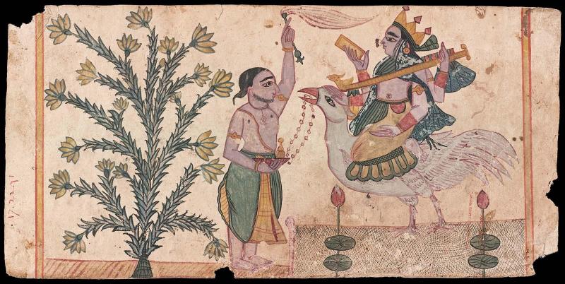 Jaina priest pays honour to the vision of Saraswati