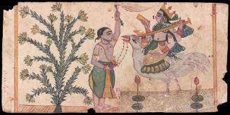 Jaina priest pays honour to the vision of Saraswati