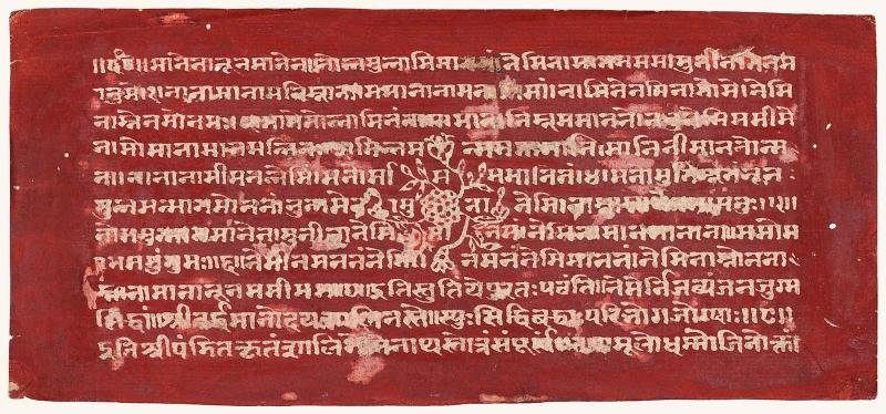 Manuscript in white Nagari characters