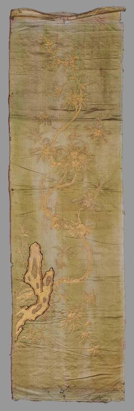 Satin embroidered panel