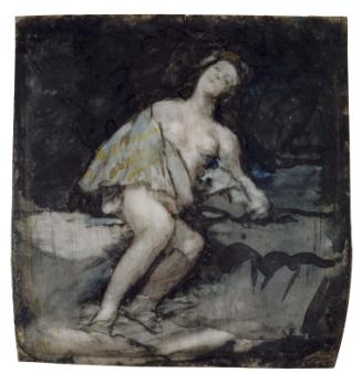 Nude Woman Reclining Against a Rock