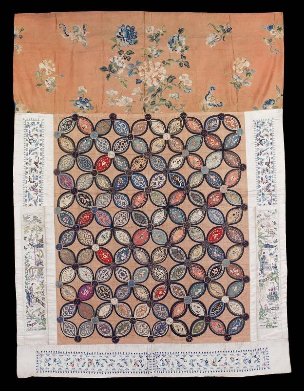 Panel with applique and embroidery
