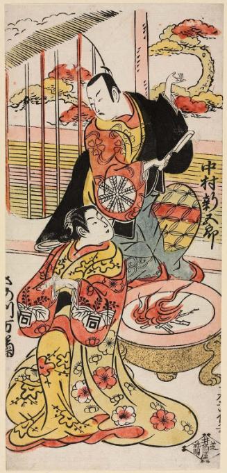 Actors Nakamura Shingorô as Sano Gen'emon and Sanogawa Mangiku as Sakuragi