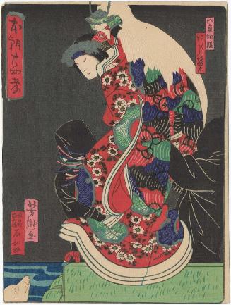 Actor Arashi Rikan IV as Yaegaki-hime in Honchô Nijûshi Kô