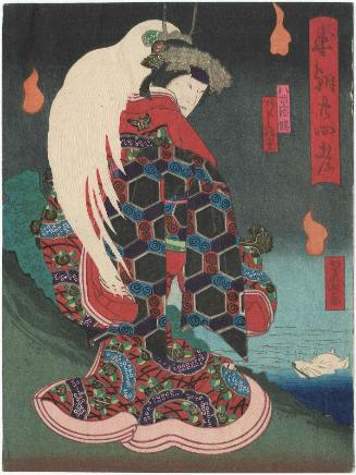 Actor Arashi Rikan IV as Yaegaki-hime in Honchô Nijûshi Kô