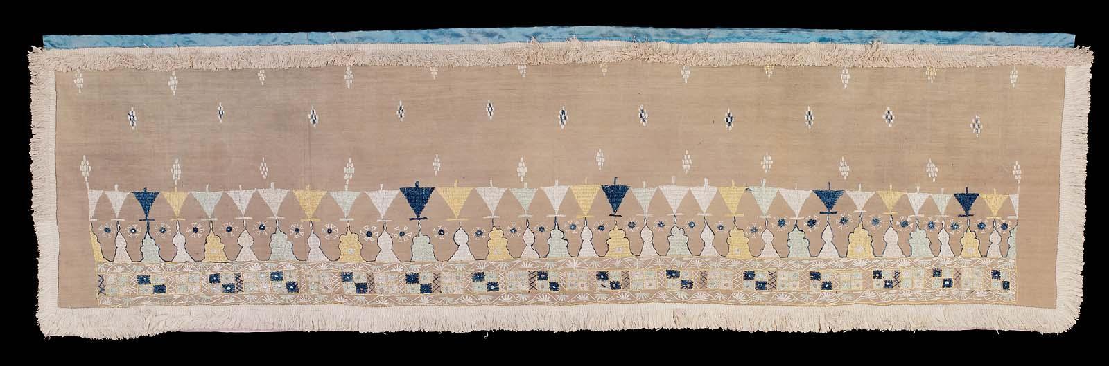 Panel of embroidered cotton