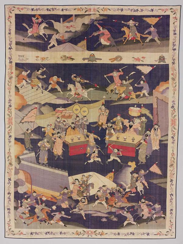 Pictorial tapestry panel