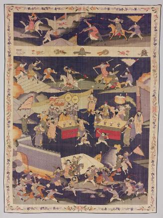 Pictorial tapestry panel