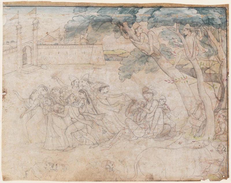 Krishna and the Gopis Tease an Old Man