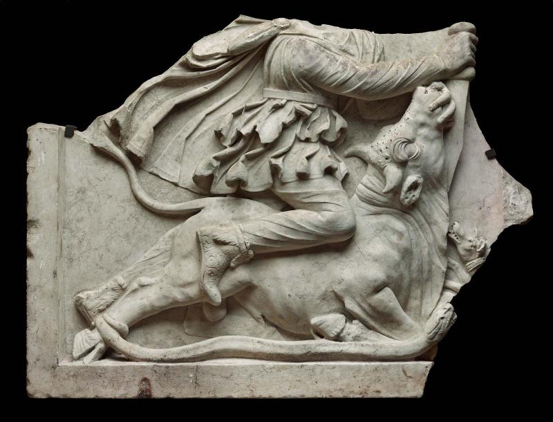 Relief of Mithras slaying the bull (Mithras Tauroctonos)
