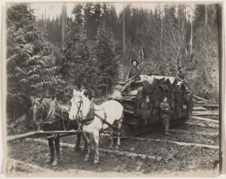 Untitled (Three Loggers with Team of Horses)
