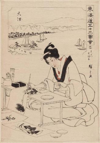 Drawing for: No. 54, Ôtsu: the Famous Local Product, Ôtsu-e Paintings (Meibutsu Ôtsu-e), from the series Fifty-three Pictures of the Tôkaidô Road (Tôkaidô gojûsan zue)