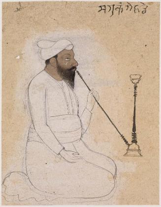 Seated Man Smoking a Huqqa