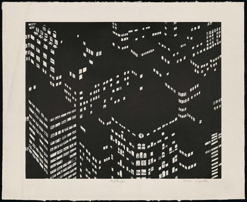 Nightscape Woodcut