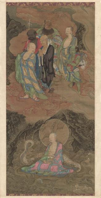 Luohan in meditation attended by a serpent