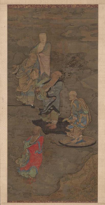 Luohans crossing the river