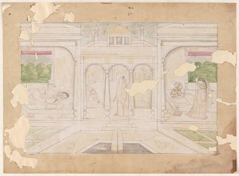 Nala and Damayanti in Three Amorous Scenes