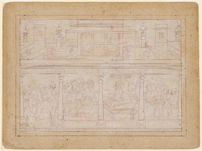 Sultan Alau'd Din in council with his generals preparing to attack Ranthambor
