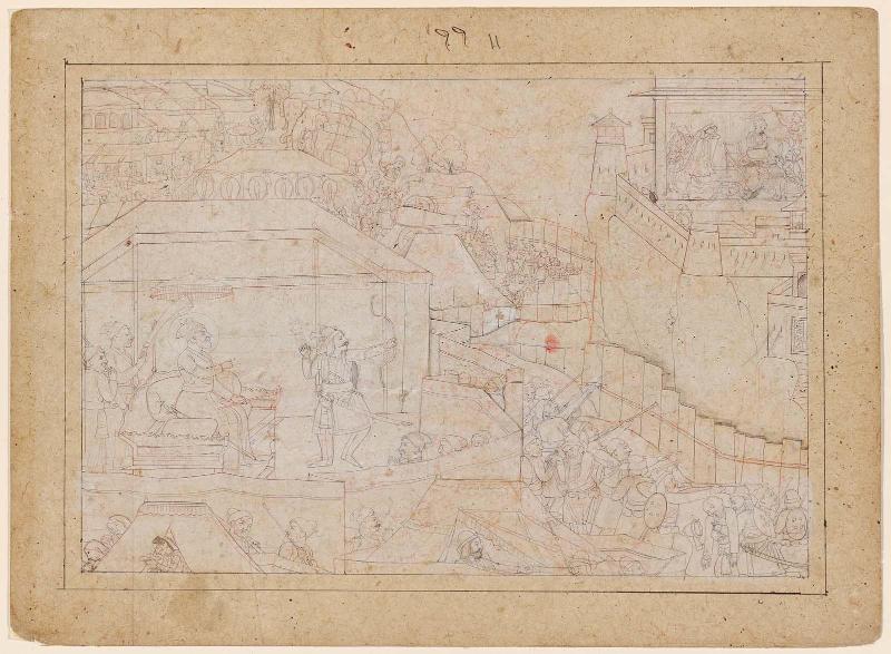 Sultan Alau'd-Din encamped before Ranthambhor; Hamir's Dancer Slain