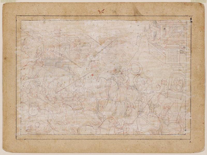 The Armies engaged; the Women of Ranthambhor commit Jahuhar
Sultan Alau'd-Din Defeated in Battle; the Women of Hamir's Household Misunderstand and Commit Suicide