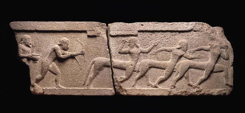 Architrave relief from the Temple of Athena at Assos with a scene of Herakles and Centaurs