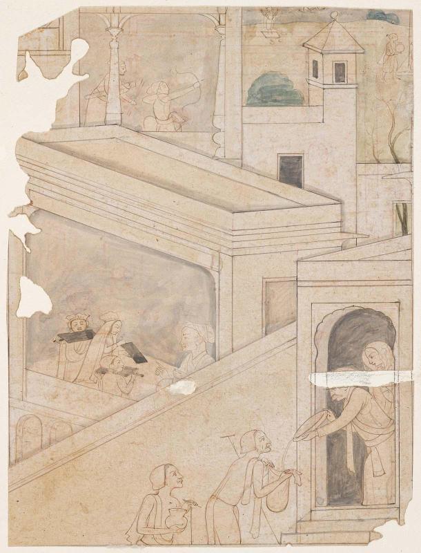 Nala's Palace: a schoolroom and giving alms to brahmanas
