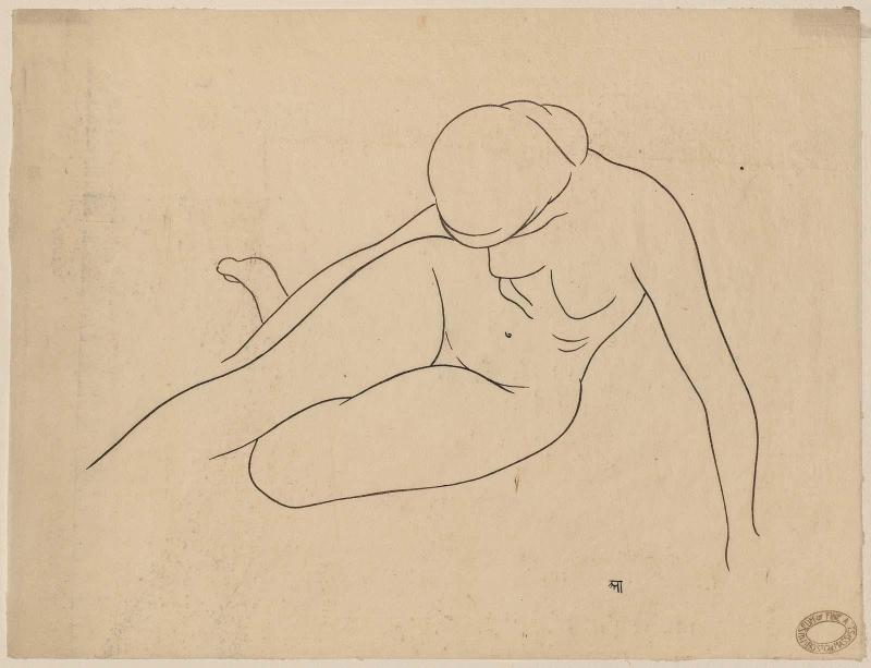 Looking Down (Recling Female Nude)