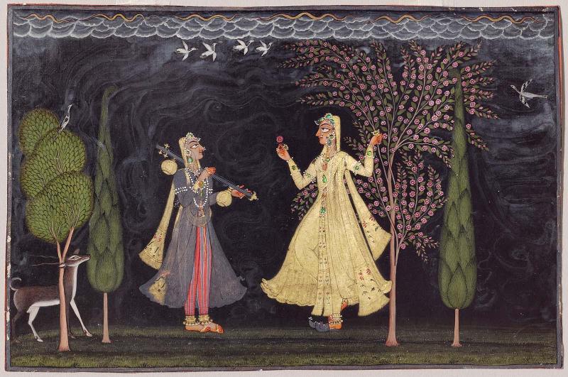 Two Women in the Woods at Night