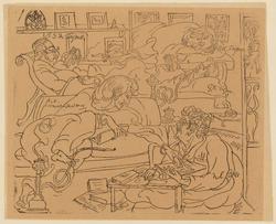 The Studio of Abanindranath Tagore depicted around 1909–1910 at Jorasanko, Calcutta