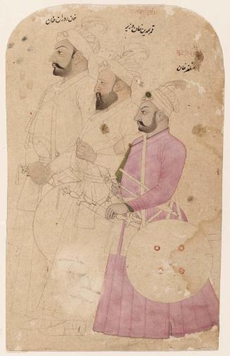 Three Mughal gentlemen: Muzafar Khan, Qamaradin Khan Vazir, and Khanduran Khan