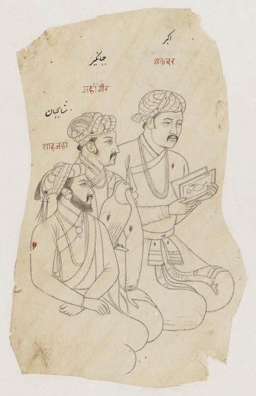 Tracing from "The Princes of the House of Timur": Shah Jahan, Jahangir, and Akbar