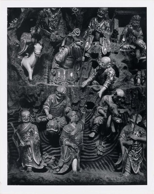 From the Walls of the Western Mountain Temple Covered with Multicolored Statues of the 500 Luohans