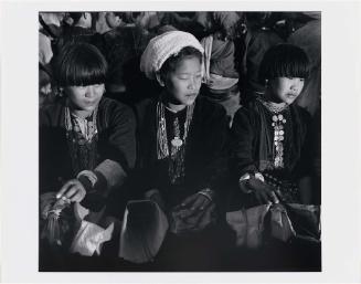 At a Tribal Festival Kachin Girls Wearing Silver Jewelry as a Display of Wealth