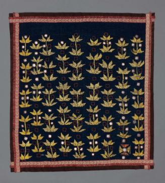 Panel of embroidered cotton (phulkari)