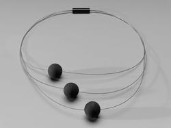 Necklace with hard rubber beads