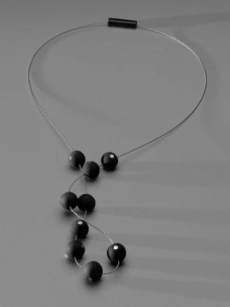 Necklace with magentic, rubber balls