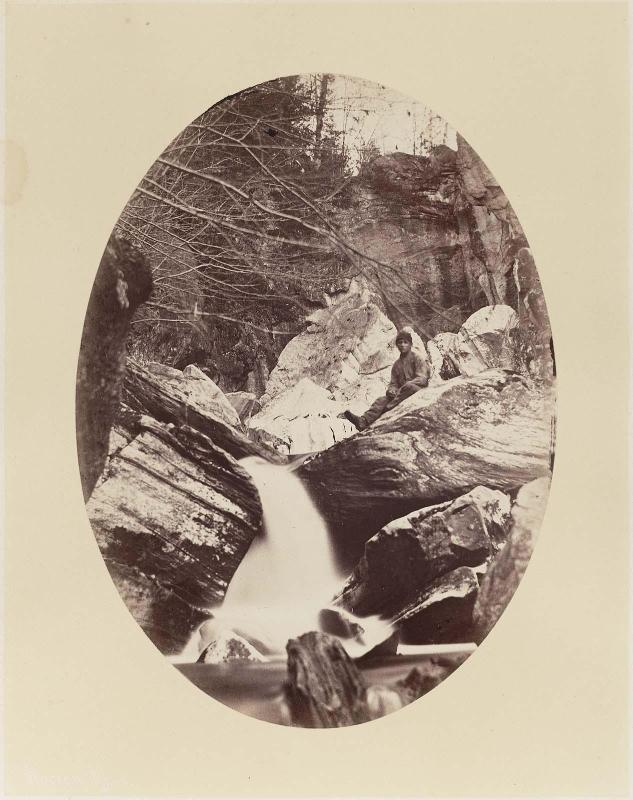 Boy on Rocks, Waterfall, Williams College