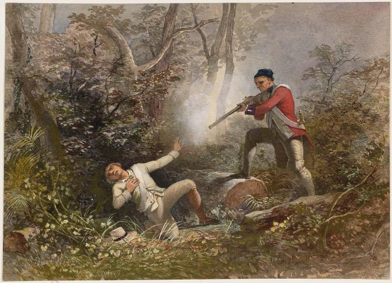 Red Coat Shooting a Colonial