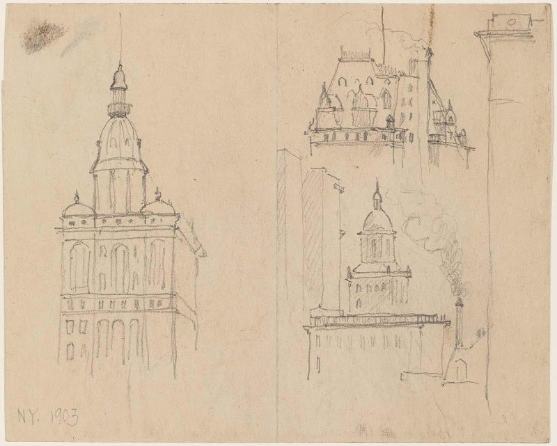 New York City Rooftops (recto); Bay Head (verso)