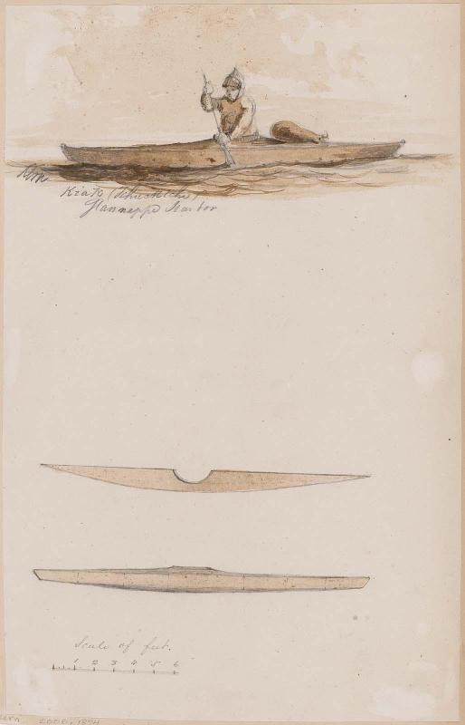 A Tchucktche paddling a Kyak, Glassnappe Harbor